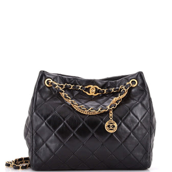Chanel CC Chain Turnlock Medallion Tote Quilted Lambskin Medium