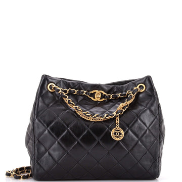 Chanel CC Chain Turnlock Medallion Tote Quilted Lambskin Medium