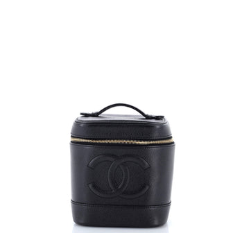 Chanel Vintage Timeless Cosmetic Case Caviar Tall