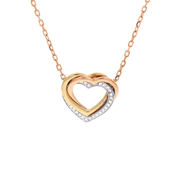 Cartier Trinity de Cartier Heart Pendant Necklace 18K Tricolor Gold with Diamonds