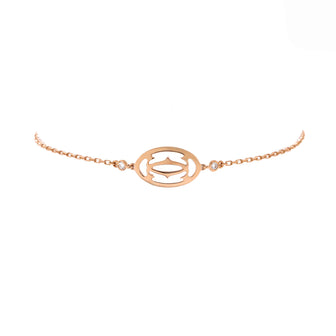 Cartier Double C Logo Bracelet 18K Rose Gold with Diamonds