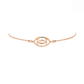 Cartier Double C Logo Bracelet 18K Rose Gold with Diamonds
