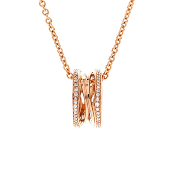 Bvlgari B.Zero1 Open Design Legend Zaha Hadid Pendant Necklace 18K Rose Gold with Diamonds