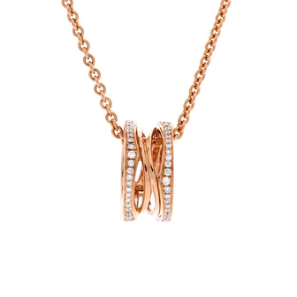 Bvlgari B.Zero1 Open Design Legend Zaha Hadid Pendant Necklace 18K Rose Gold with Diamonds