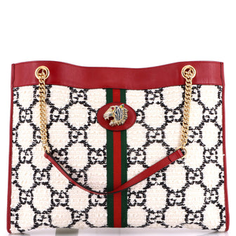 Gucci Rajah Chain Tote GG Tweed Large