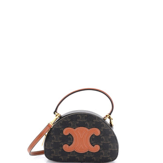 Celine Half Moon Case Triomphe Coated Canvas with Leather