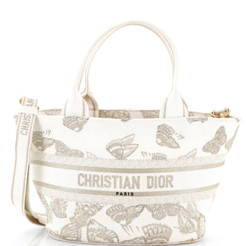 Christian Dior Panier Chapeau Bag Embroidered Canvas