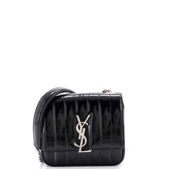 Saint Laurent Vicky Crossbody Bag Vertical Quilted Patent Small