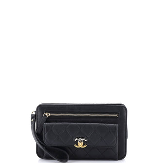 Chanel Front Pocket Clutch with Chain Quilted Lambskin