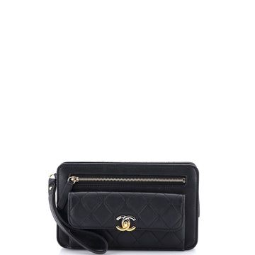 Chanel Front Pocket Clutch with Chain Quilted Lambskin