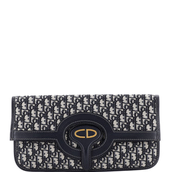 Christian Dior Fold Over Clutch Oblique Canvas