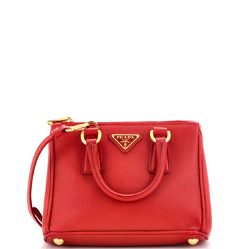 Prada Galleria Double Zip Tote Saffiano Leather Mini