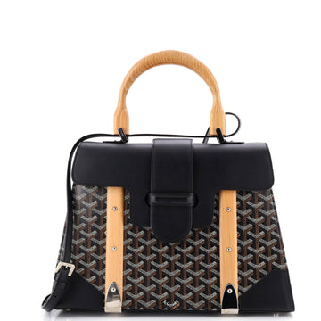Goyard Saigon Top Handle Bag Coated Canvas with Leather MM
