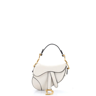Christian Dior Saddle Handbag Leather Micro