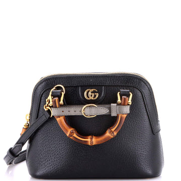 Gucci Diana NM Bamboo Dome Top Handle Bag Leather Mini