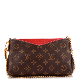 Louis Vuitton Pallas Clutch Monogram Canvas with Leather