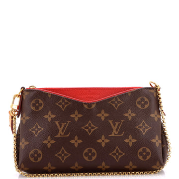 Louis Vuitton Pallas Clutch Monogram Canvas with Leather