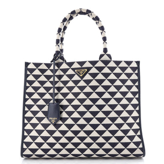Prada Symbole Shopper Tote Jacquard Large