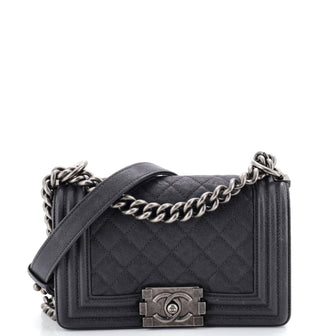 Chanel Boy Flap Bag Quilted Caviar Small