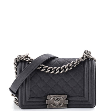Chanel Boy Flap Bag Quilted Caviar Small