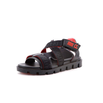Christian Louboutin Women's Velcrissimo Flat Sandals Leather and Nylon