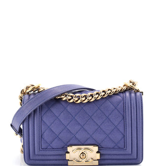 Chanel Boy Flap Bag Quilted Caviar Small