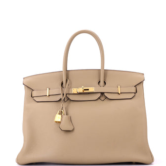 Hermes Birkin Handbag Brown Togo with Gold Hardware 35