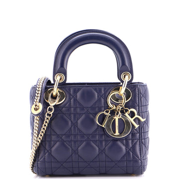 Christian Dior Lady Dior Chain Bag Cannage Quilt Lambskin Mini