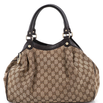 Gucci Sukey Tote GG Canvas with Leather Medium