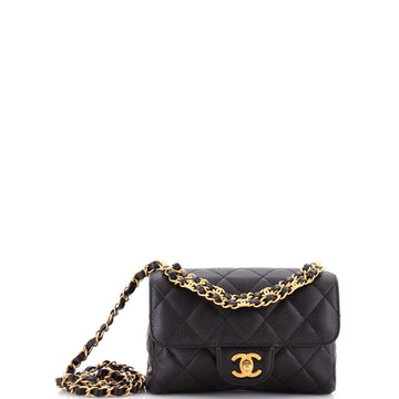 Chanel Coco First Flap Bag Quilted Caviar Nano