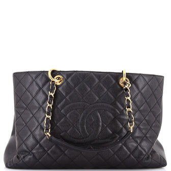 Chanel Grand Shopping Tote Quilted Caviar XL