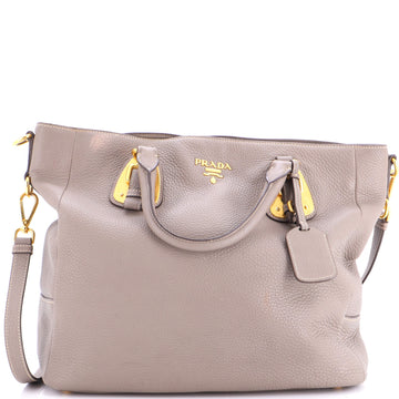 Prada Side Zip Convertible Tote Vitello Daino Large