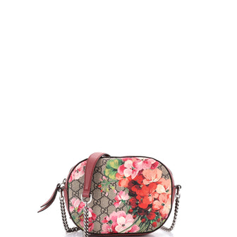 Gucci Chain Crossbody Bag Blooms Print GG Coated Canvas Mini