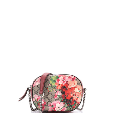 Gucci Chain Crossbody Bag Blooms Print GG Coated Canvas Mini