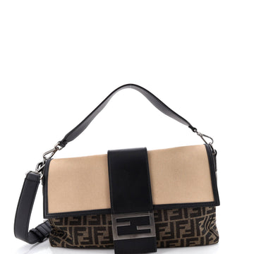 Fendi Baguette NM Bag Zucca Canvas with Leather Large