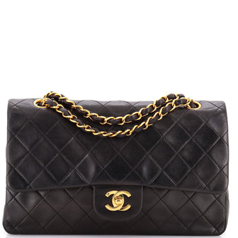 Chanel Vintage Classic Double Flap Bag Quilted Lambskin Medium