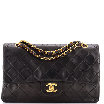 Chanel Vintage Classic Double Flap Bag Quilted Lambskin Medium
