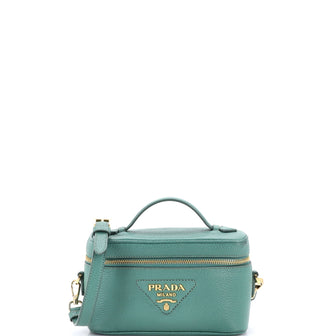 Prada Convertible Top Handle Vanity Shoulder Bag Vitello Daino Mini