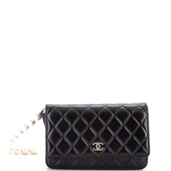 Chanel Pearl Strap CC Wallet on Chain Quilted Calfskin