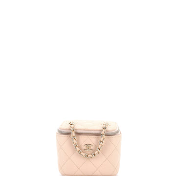 Chanel Classic Vanity Case with Chain Quilted Caviar Mini
