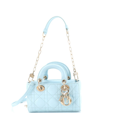 Christian Dior Lady D-Joy Bag Cannage Quilt Lambskin Micro