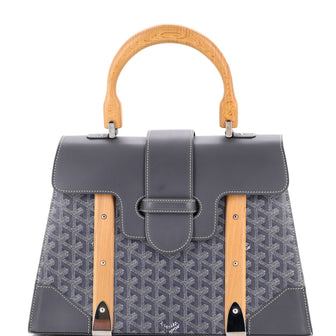 Goyard Saigon Top Handle Bag Coated Canvas with Leather MM