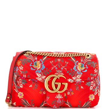 Gucci GG Marmont Flap Bag Matelasse Floral Jacquard Medium