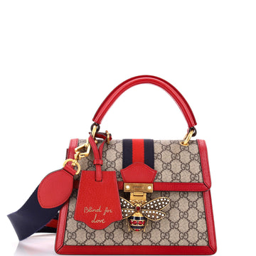 Gucci Queen Margaret Top Handle Bag GG Coated Canvas with Leather Small