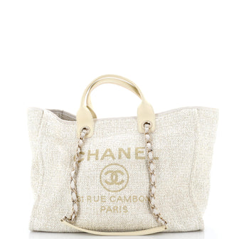 Chanel Deauville Tote Raffia with Glitter Detail Medium