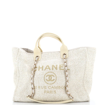 Chanel Deauville Tote Raffia with Glitter Detail Medium
