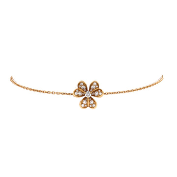 Van Cleef & Arpels Frivole Bracelet 18K Yellow Gold and Pave Diamonds Mini