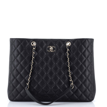 Chanel Classic CC Shopping Tote Quilted Caviar Large