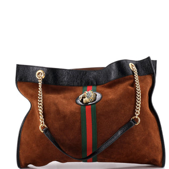Gucci Rajah Chain Tote Suede Large