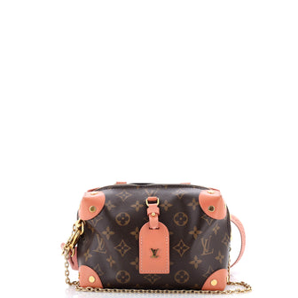 Louis Vuitton Petite Malle Souple Handbag Monogram Canvas with Leather